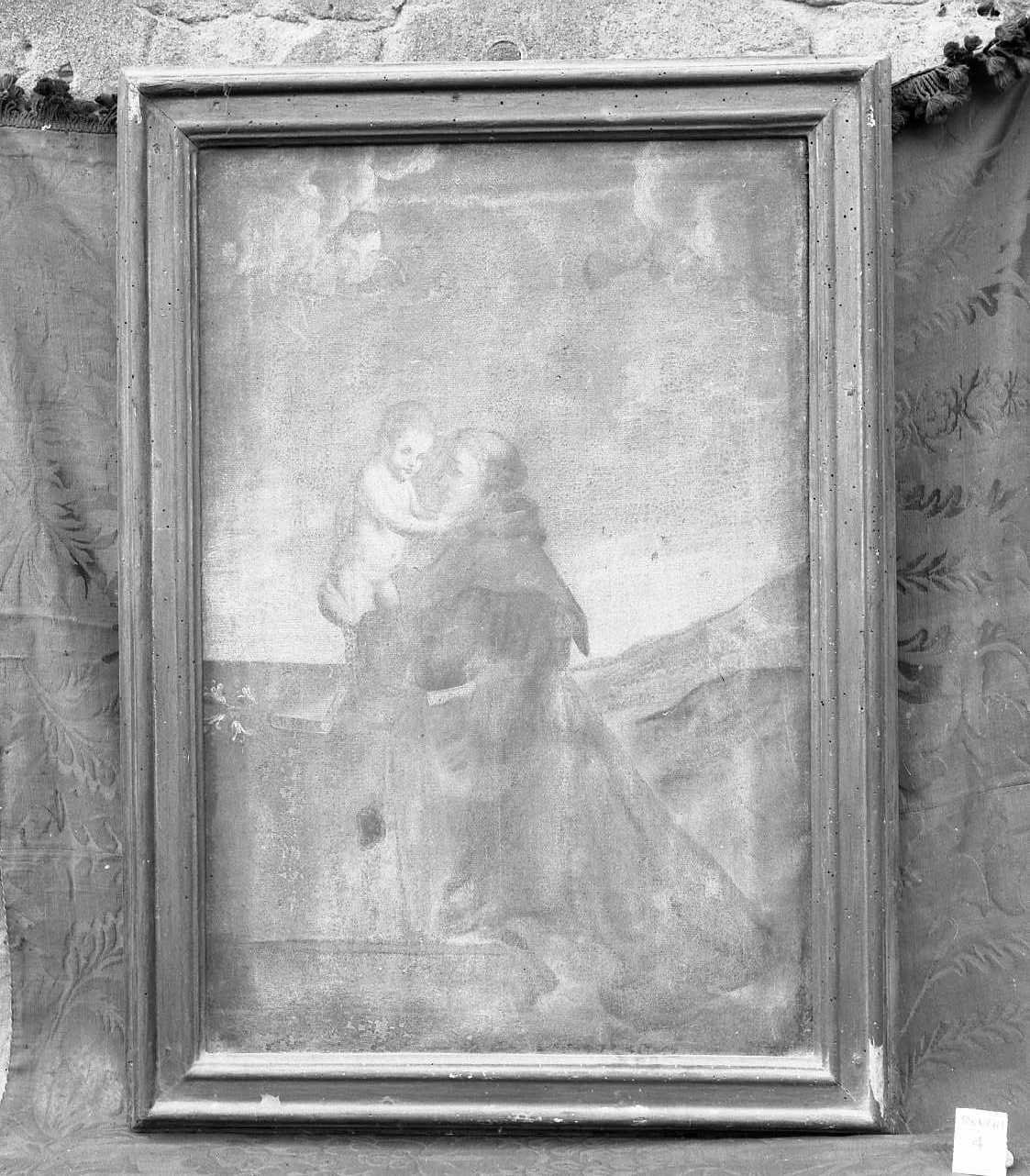 Sant'Antonio da Padova con il bambino (dipinto) - ambito emiliano (sec. XVIII)