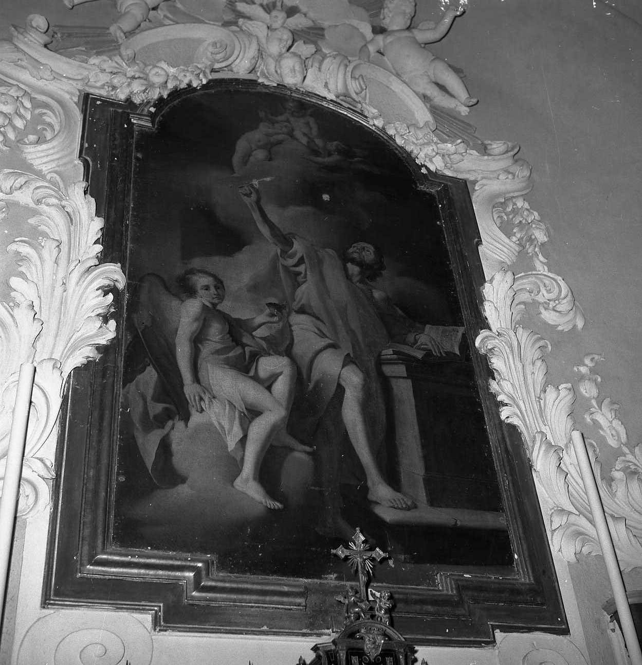 San Matteo e l'angelo (dipinto) di Pavona Francesco (attribuito) (sec. XVIII)