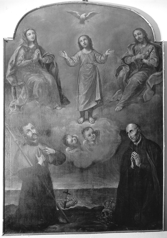 Sacra Famiglia con San Francesco Saverio e San Francesco Borgia (dipinto) di Crespi Giuseppe Maria detto Spagnolo (maniera) (prima metà sec. XVIII)