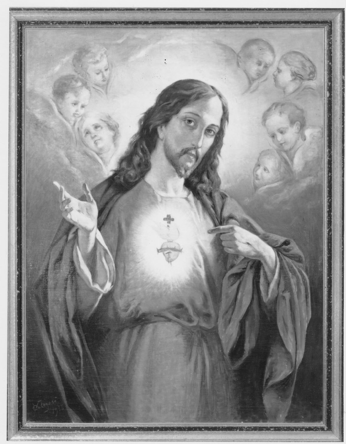 Sacro Cuore di Gesù (dipinto) di Calegari Vittorio (prima metà sec. XX)