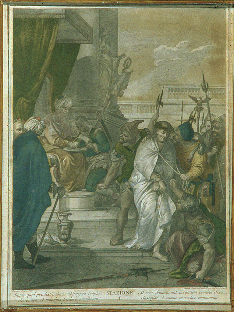 stazioni della via crucis (Via Crucis, ciclo) di Wagner Joseph, Zugno Francesco, Crosato Giovanni Battista, Fedeli Domenico detto Maggiotto, Diziani Gaspare, Marieschi Jacopo detto Jacopo di Paolo, Angeli Giuseppe, Fontebasso Francesco, Baratti Antonio, Berardi Fabio, Del Colle Pellegrino, Lante Giuseppe (sec. XVIII)