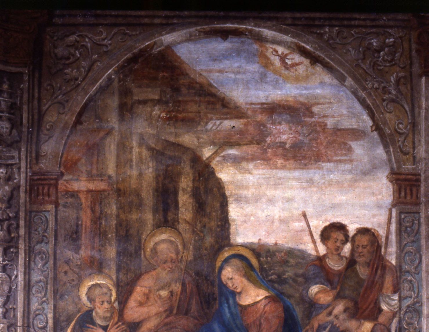 Adorazione dei pastori (dipinto) di Pupini Biagio detto Biagio dalla Lame (attribuito) (prima metà sec. XVI)