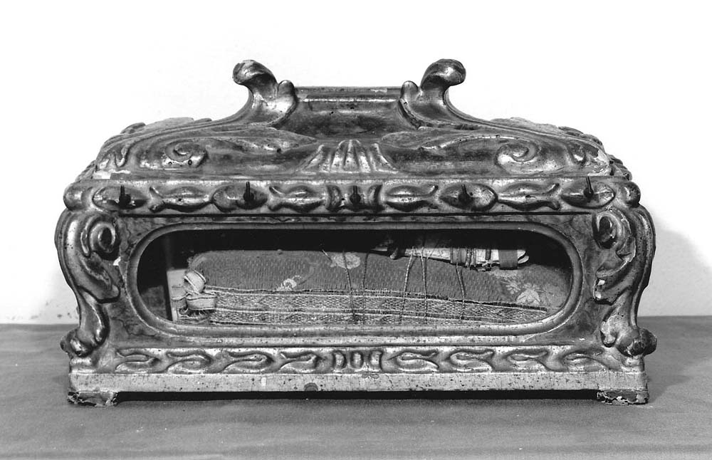 reliquiario a teca - a cassetta - manifattura emiliana (sec. XVIII)