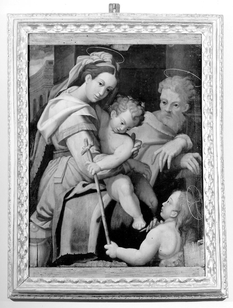 Sacra famiglia con San Giovannino (dipinto) di Francucci Innocenzo detto Innocenzo da Imola (attribuito) (prima metà sec. XVI)