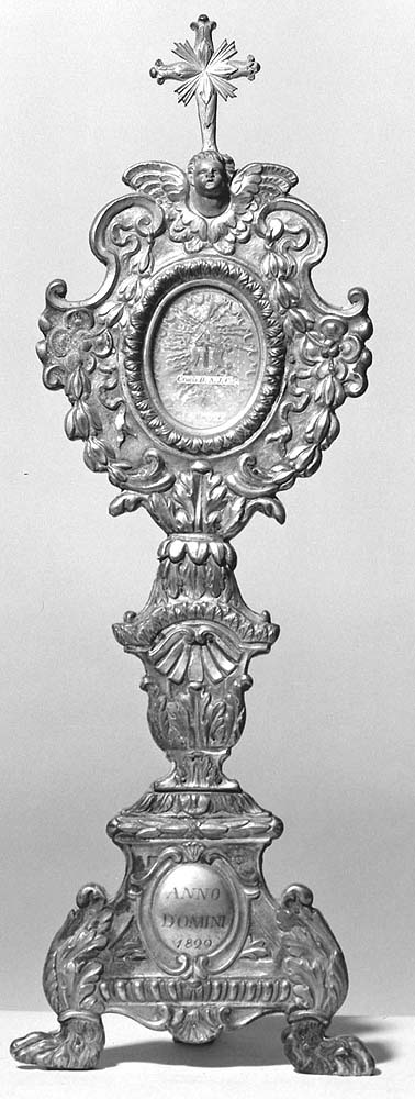 reliquiario - a ostensorio - manifattura emiliana (sec. XIX)