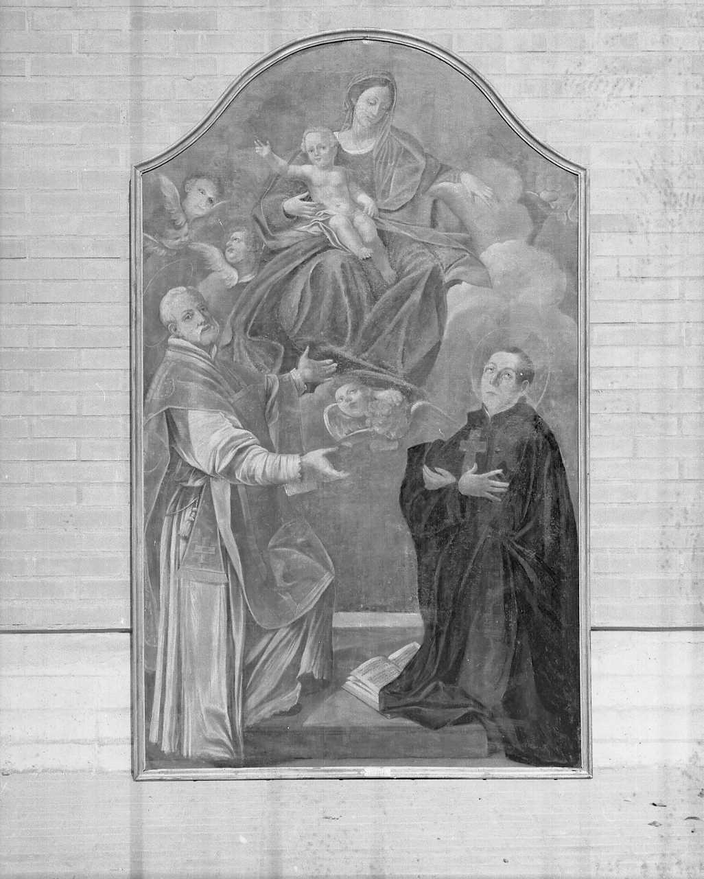 Madonna con Bambino, San Camillo de Lellis e Sant'Andrea Avellino (dipinto) - ambito emiliano (prima metà sec. XVIII)