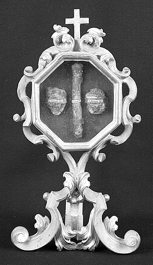 reliquiario - a ostensorio, serie - bottega emiliana (inizio sec. XIX)