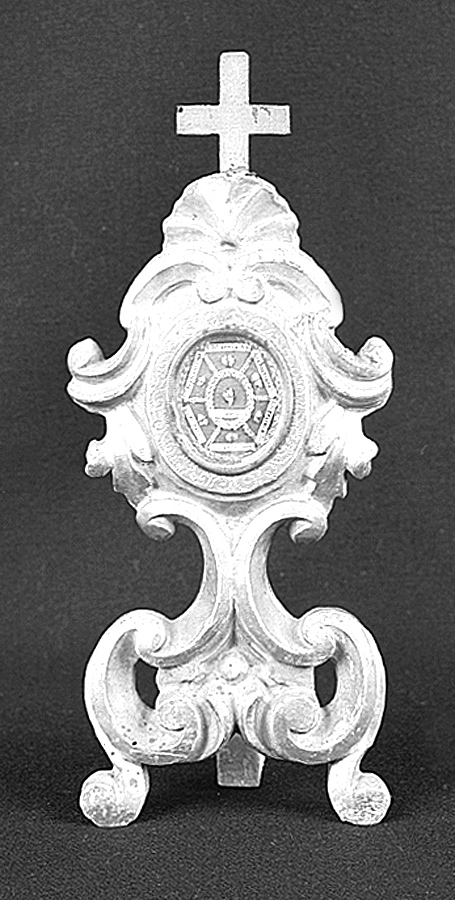 reliquiario - a ostensorio, serie - bottega emiliana (inizio sec. XIX)