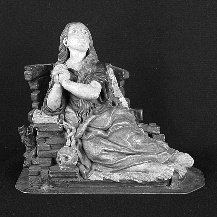 Santa Maria Maddalena penitente (statuetta devozionale, elemento d'insieme) - bottega emiliana (metà sec. XIX)