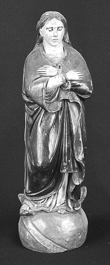 Immacolata concezione (statuetta devozionale, elemento d'insieme) - bottega emiliana (metà sec. XIX)