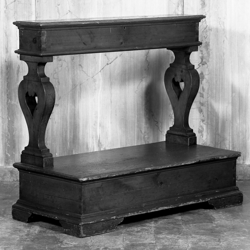 inginocchiatoio, serie - bottega emiliana (fine/inizio secc. XVIII/ XIX)