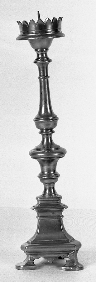 candeliere d'altare, serie - bottega emiliana (seconda metà sec. XIX)