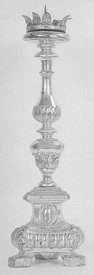 candeliere d'altare, serie - bottega emiliana (prima metà sec. XIX)