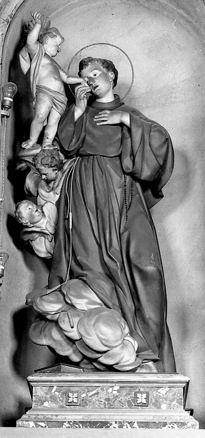 Sant'Antonio da Padova con Gesù Bambino (statua) - bottega emiliana (terzo quarto sec. XIX)