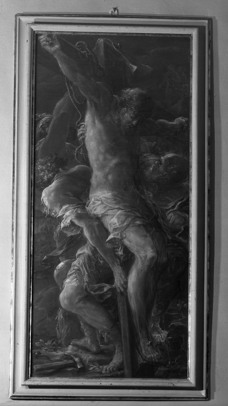 Cristo crocifisso (dipinto, elemento d'insieme) di Micheli Pietro da Torrita (prima metà sec. XVIII)