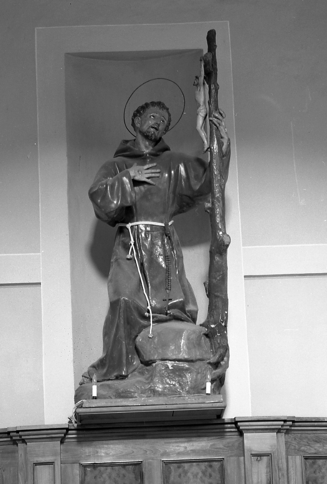 San Francesco d'Assisi (statua) di Dal Monte Enrico (attribuito) (sec. XX)
