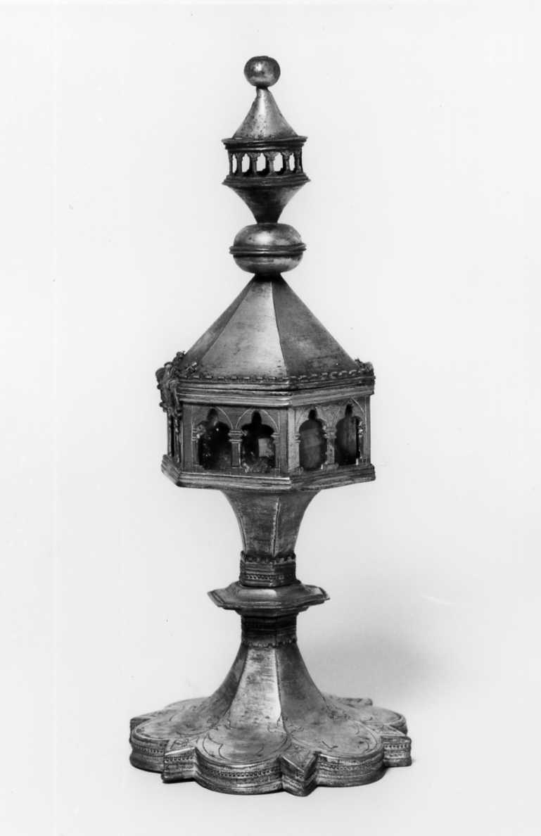 reliquiario architettonico - a tempietto - manifattura italiana (sec. XV)