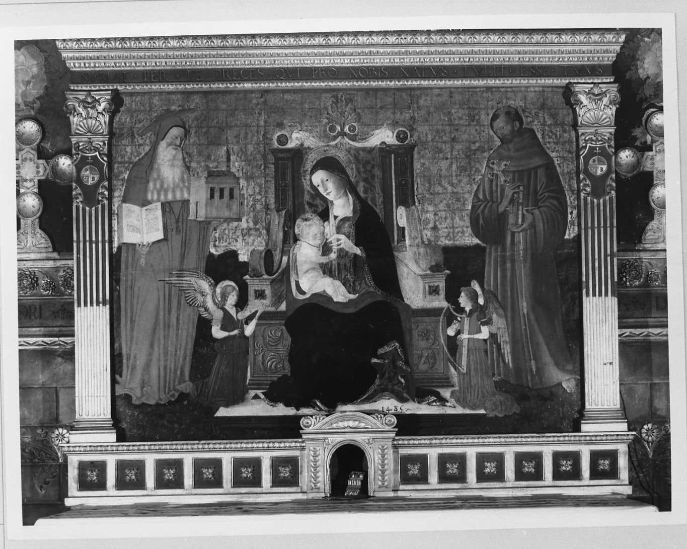 Madonna con Bambino in trono, San Girolamo e San Francesco (dipinto) di Forti Jacopo (attribuito) (sec. XV)