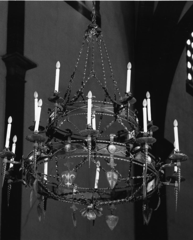 lampadario - produzione emiliana (fine/inizio secc. XIX/ XX)