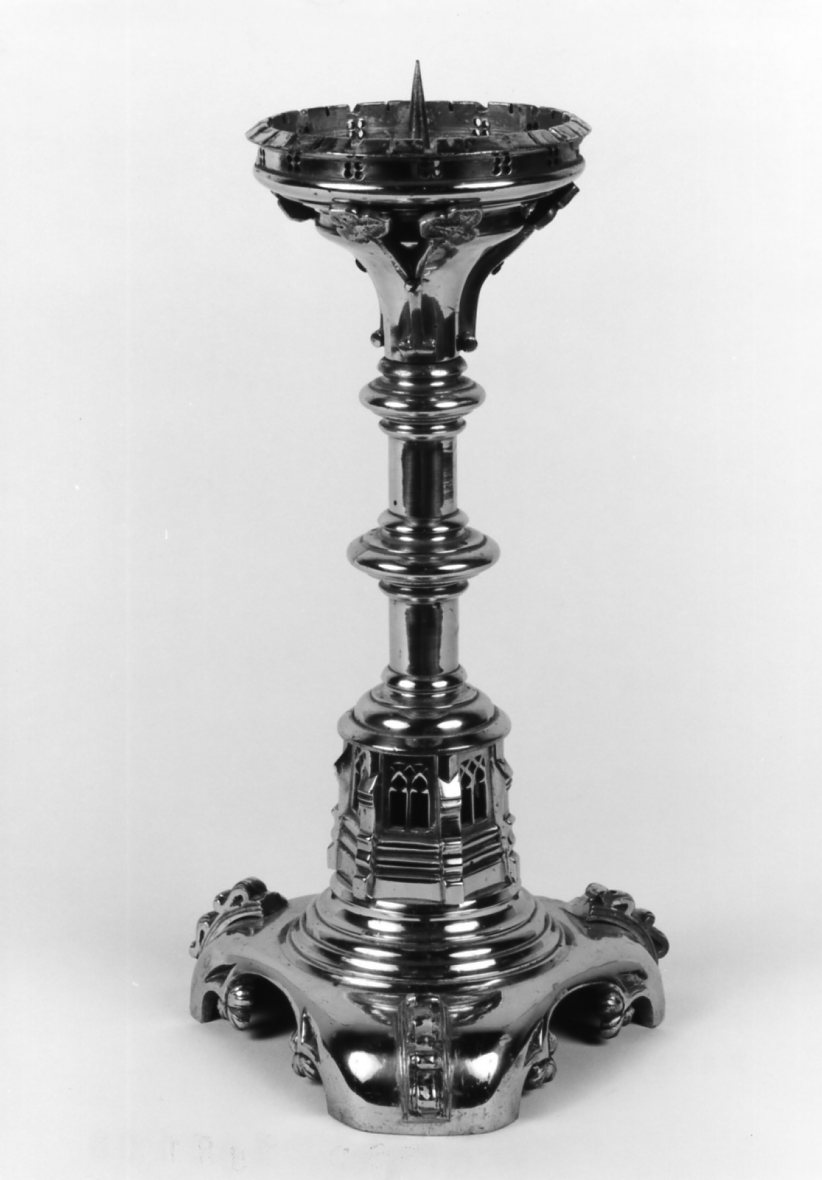 candeliere d'altare di Rubbiani Alfonso (scuola) (fine/inizio secc. XIX/ XX)