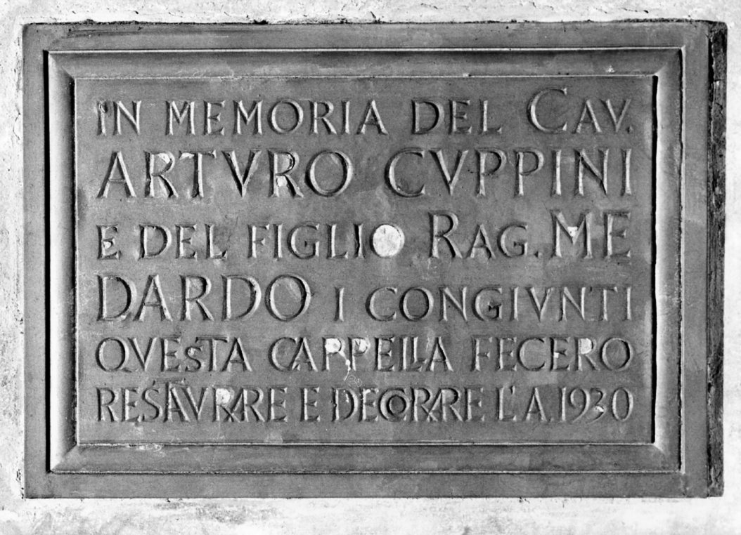 lapide commemorativa - produzione emiliana (sec. XX)