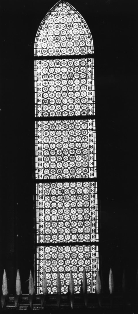 motivi decorativi geometrici (vetrata) - produzione emiliana (fine/inizio secc. XIX/ XX)