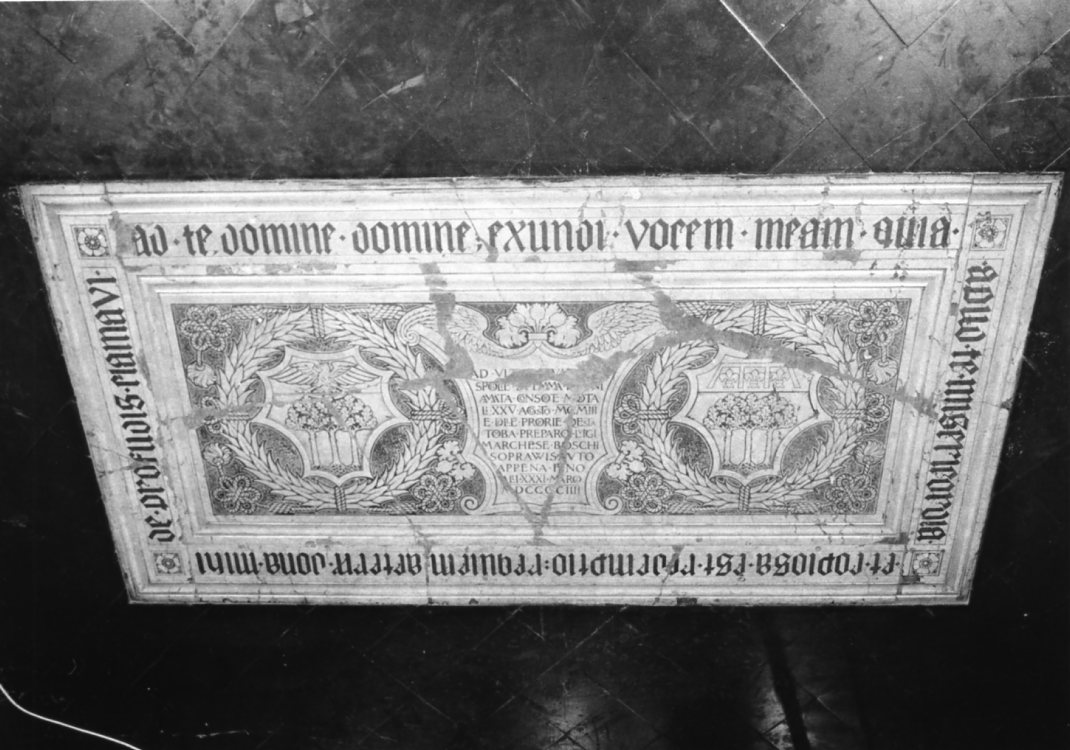 lastra tombale - produzione emiliana (sec. XX)