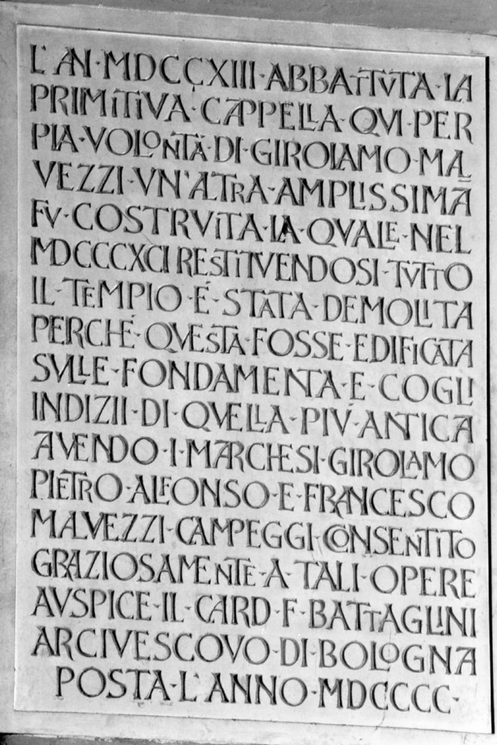 lapide celebrativa - produzione emiliana (sec. XX)