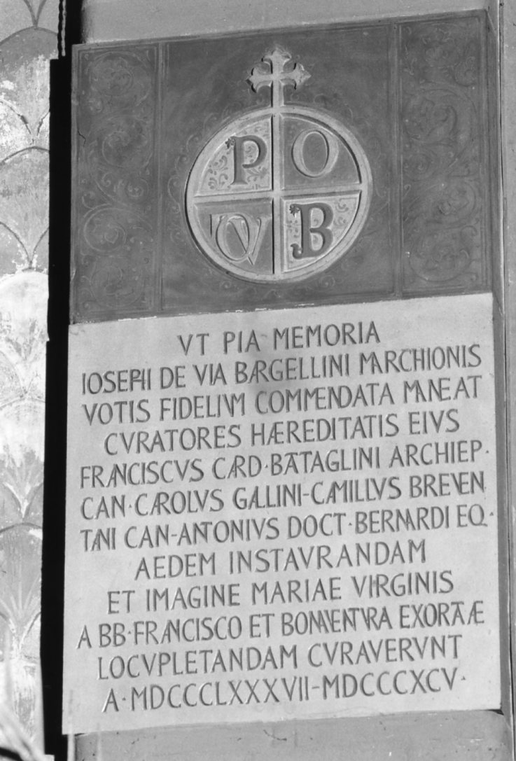 lapide commemorativa - produzione emiliana (sec. XIX)