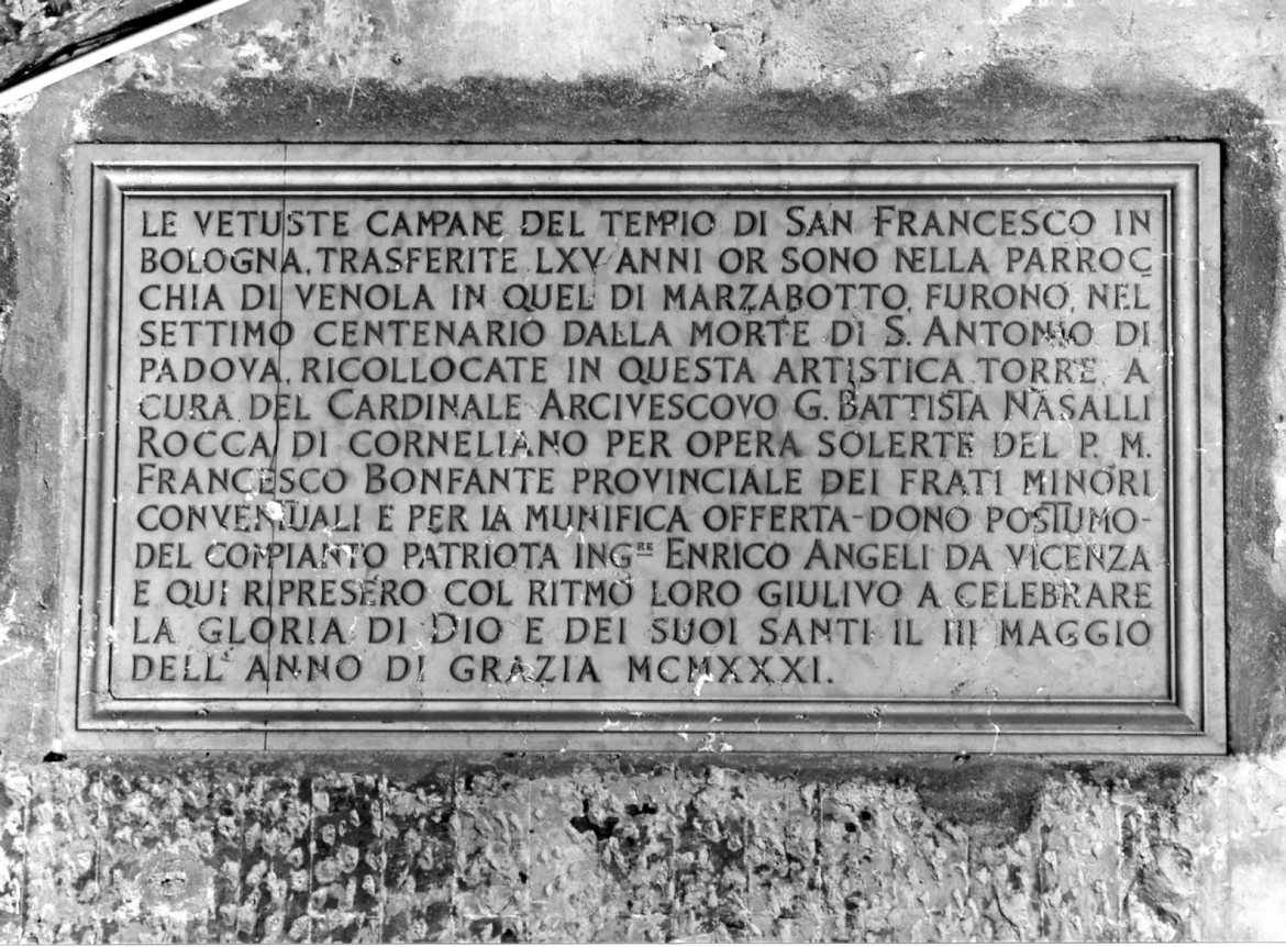 lapide documentaria - produzione emiliana (sec. XX)