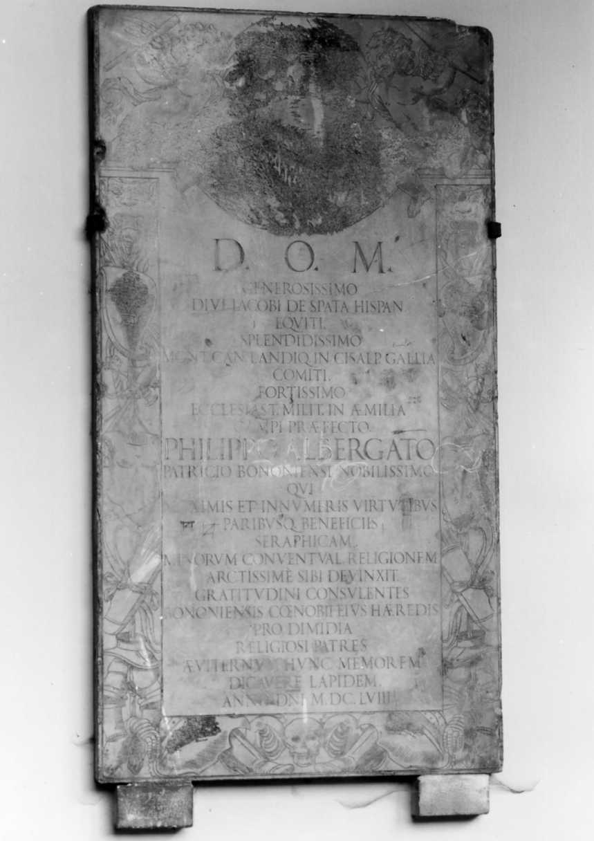 lapide commemorativa - produzione emiliana (sec. XVII)