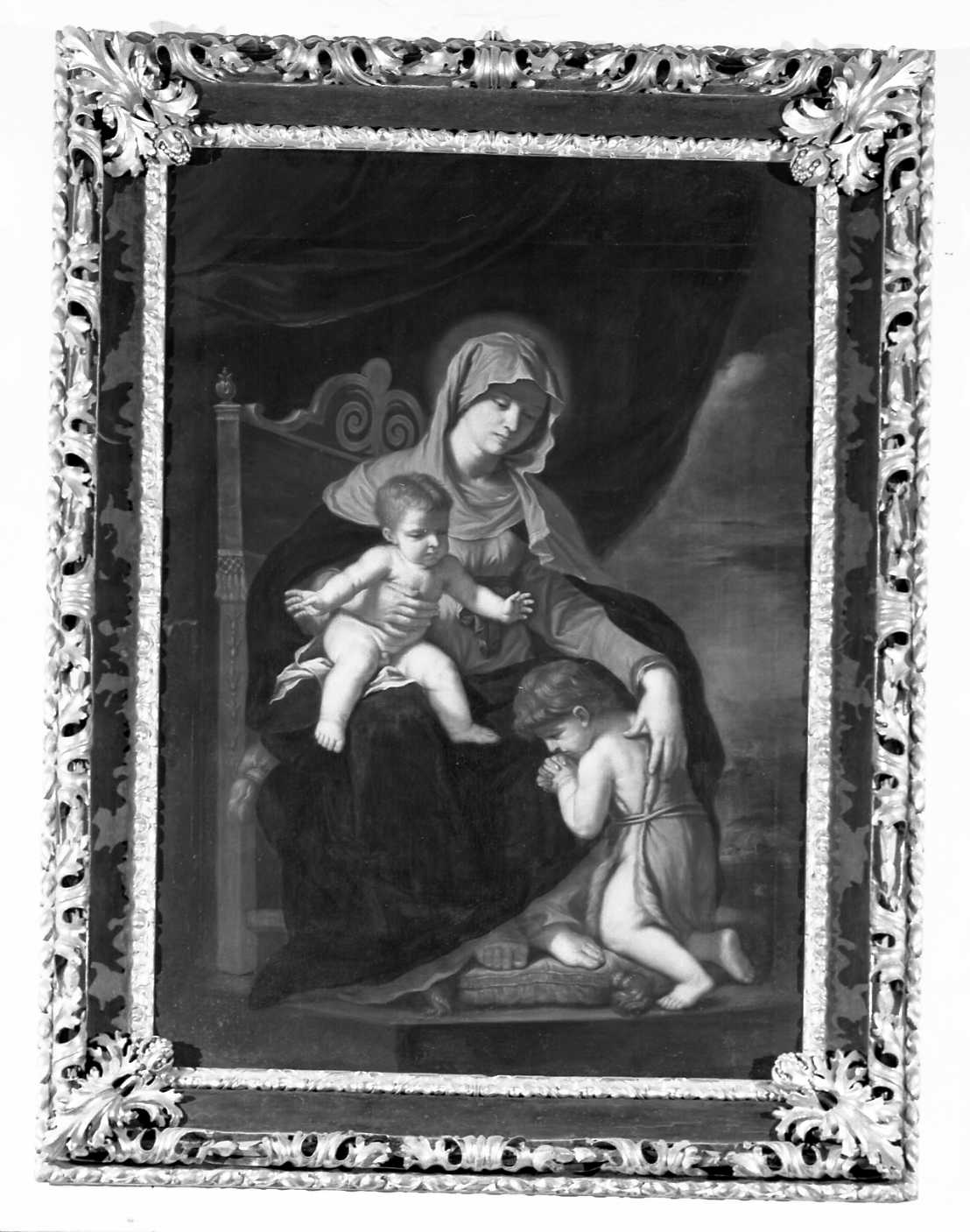 Madonna con Bambino e San Giovannino (dipinto) - ambito bolognese (sec. XVII)