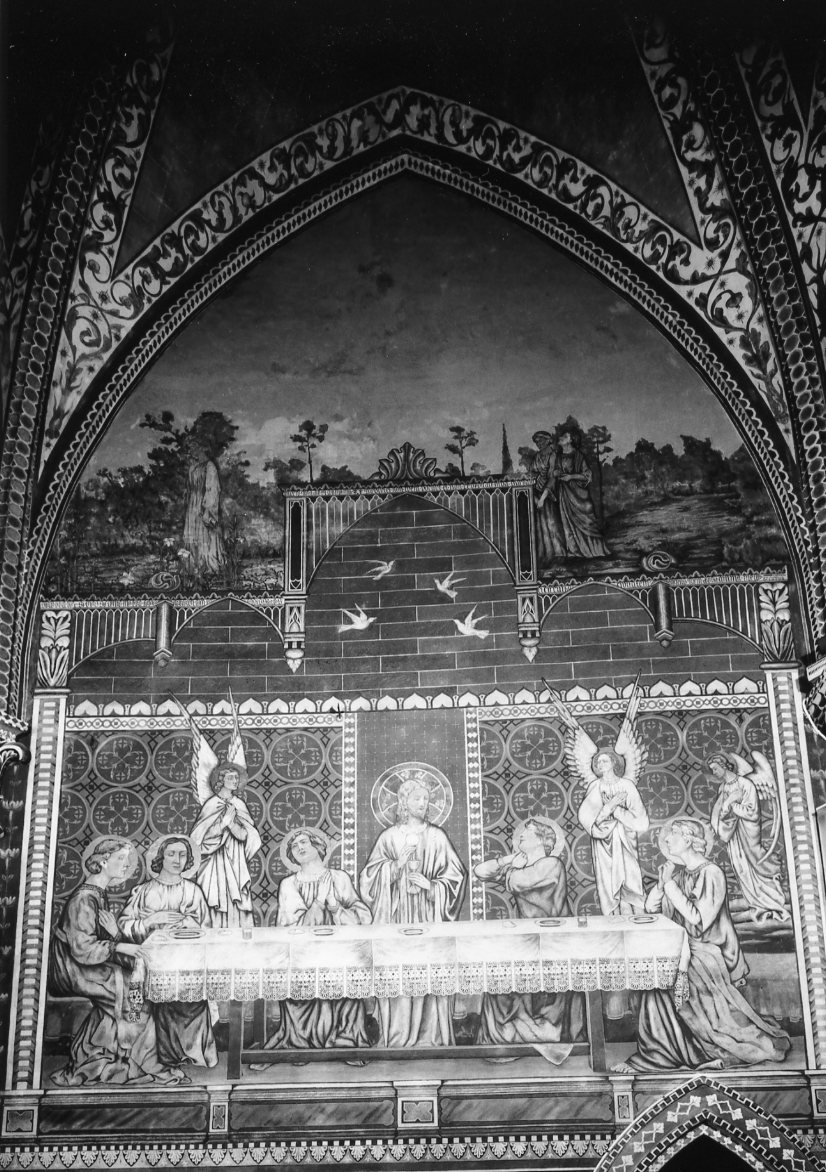 ultima cena con angeli (?) (dipinto) di Gelati Eusebio (sec. XX)