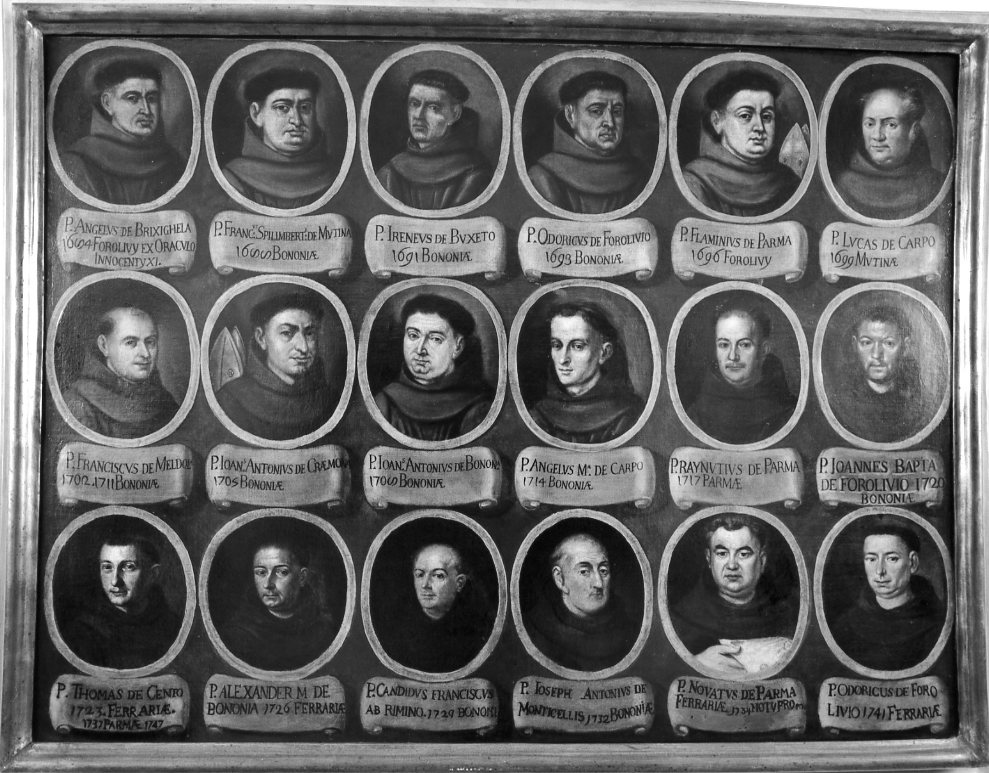 serie dei priori provinciali (dipinto) - ambito emiliano (seconda metà sec. XVIII)