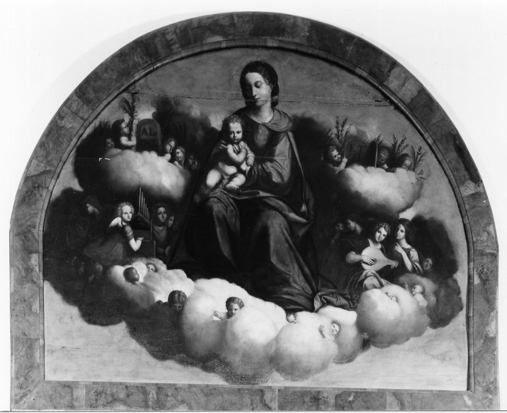 Madonna con Bambino in gloria (dipinto) di Palmezzano Marco (attribuito) (fine/inizio secc. XV/ XVI)
