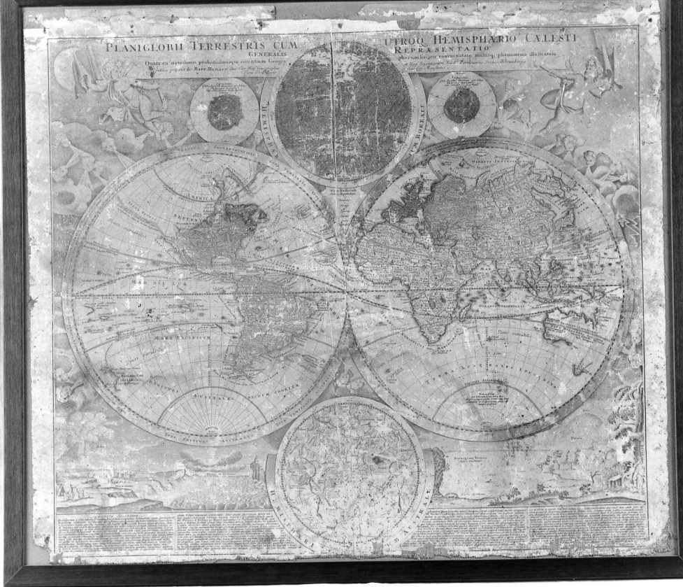 planisfero (incisione) di Homann Johann Baptist (sec. XVIII)