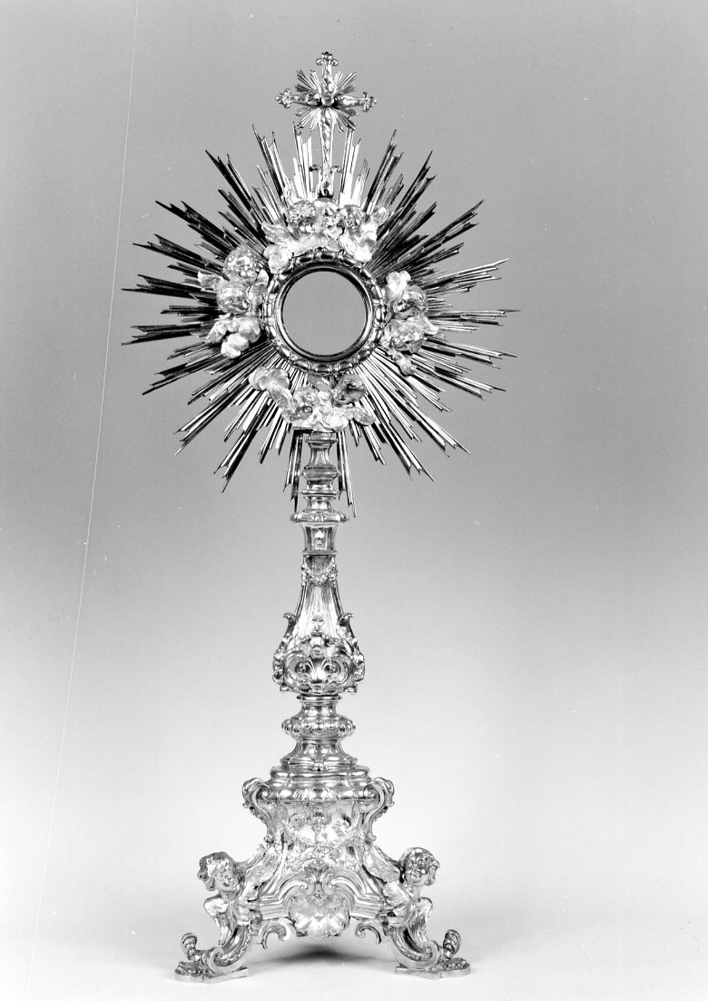 ostensorio - a raggiera - manifattura romana (sec. XVIII)