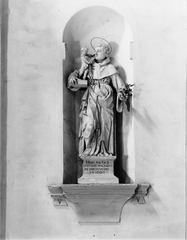 Sant'Antonio da Padova con Bambino (scultura) di Magnani Antonio (metà sec. XVIII)