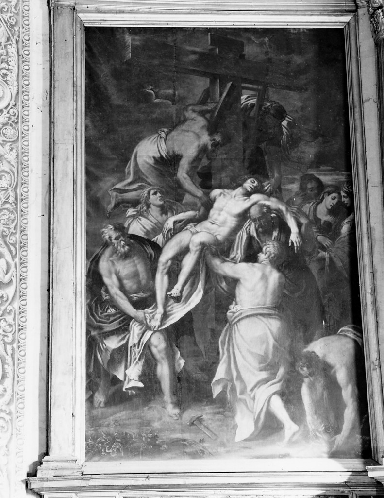 deposizione di Cristo dalla croce (dipinto) di Monio Domenico (ultimo quarto sec. XVI)
