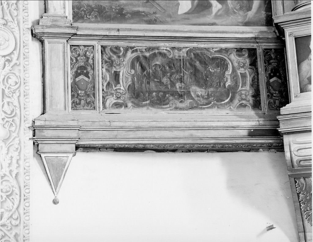Giona gettato nel mare (dipinto) di Monio Domenico (cerchia) (ultimo quarto sec. XVI)
