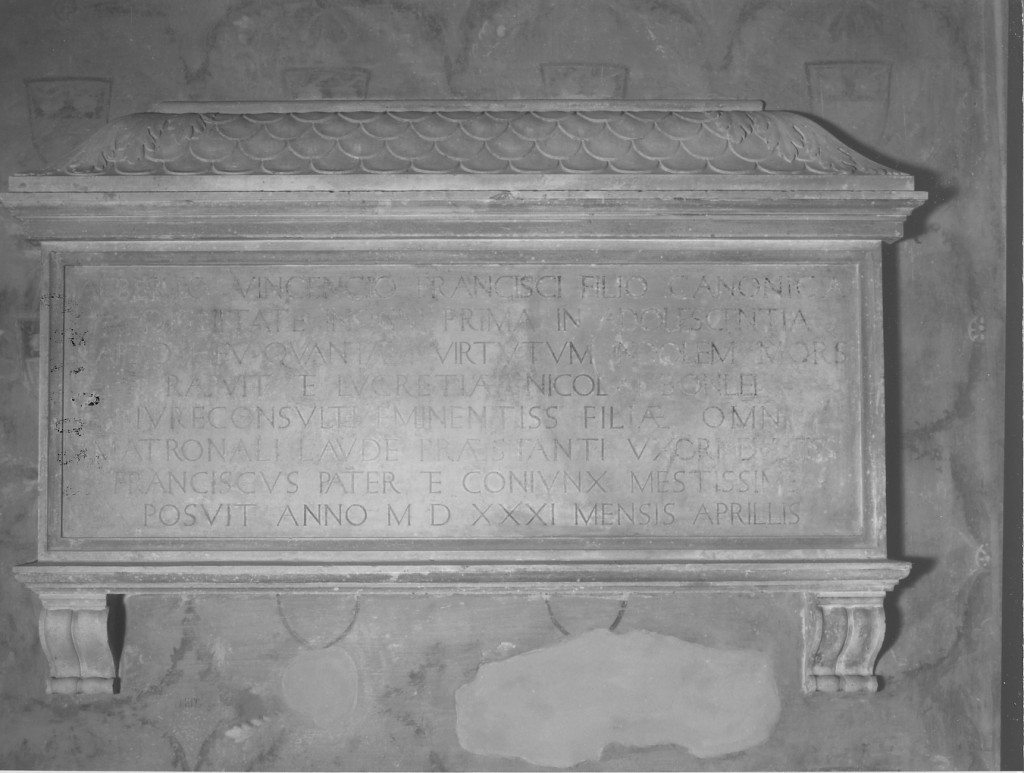 lastra tombale - manifattura emiliana (sec. XVI)