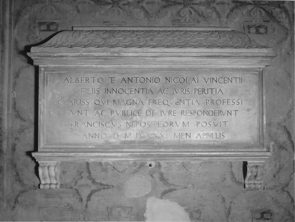 lastra tombale - manifattura emiliana (sec. XVI)