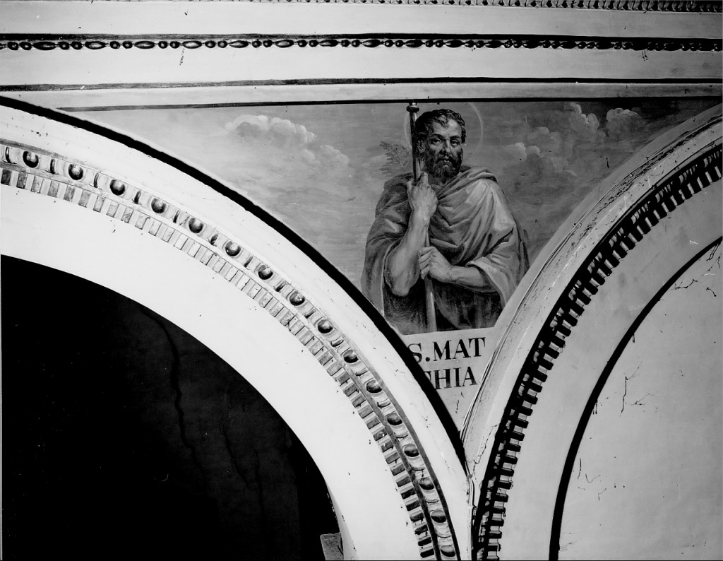 San Mattia (dipinto) di Sellari Girolamo detto Girolamo da Carpi, Domenichini Girolamo (sec. XVI, sec. XIX)