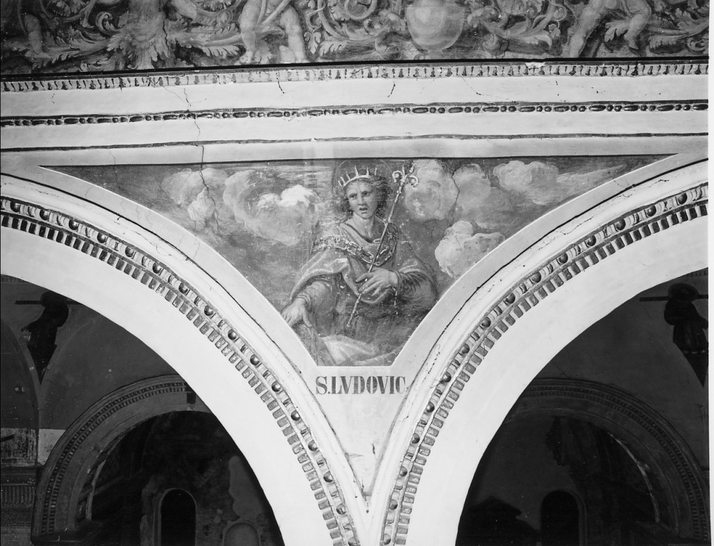 San Ludovico (dipinto) di Sellari Girolamo detto Girolamo da Carpi, Domenichini Girolamo (sec. XVI, sec. XIX)