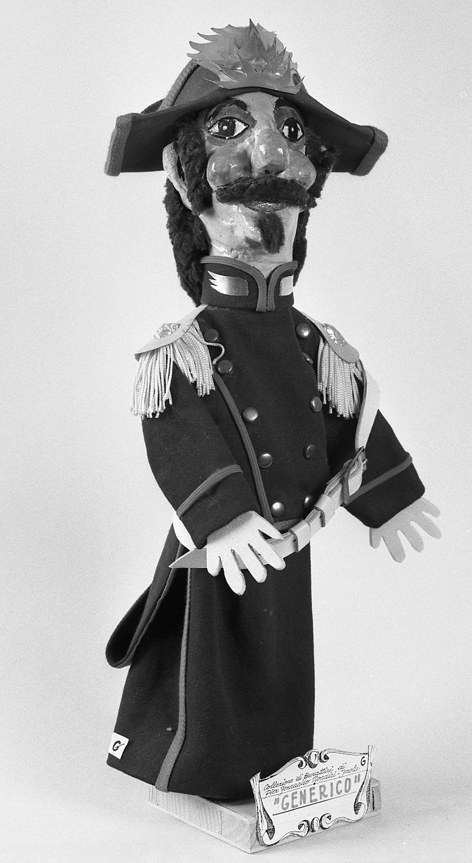 Genrico, personaggio di gendarme in divisa blu (burattino) - bottega emiliano-romagnola (secc. XIX/ XX)