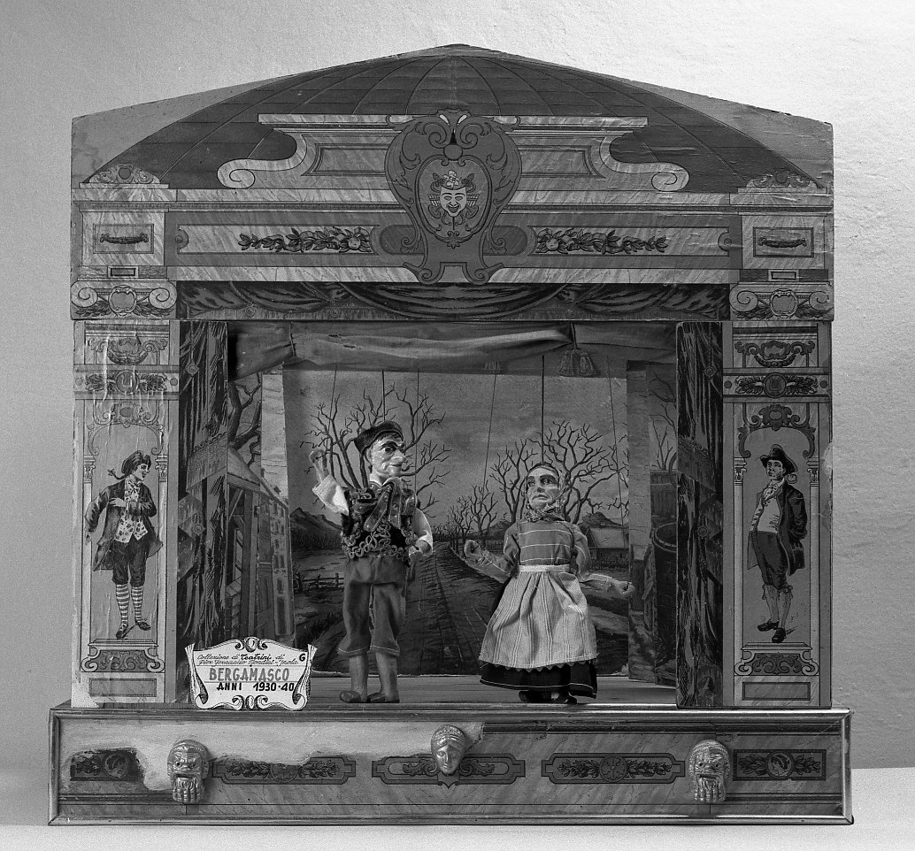 Paesaggio con viale alberato (teatrino) - bottega bergamasca (sec. XX)