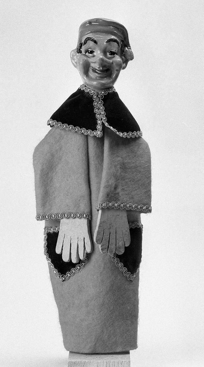 Generico, personaggio con veste arancione (burattino) - bottega emiliano-romagnola (secc. XIX/ XX)