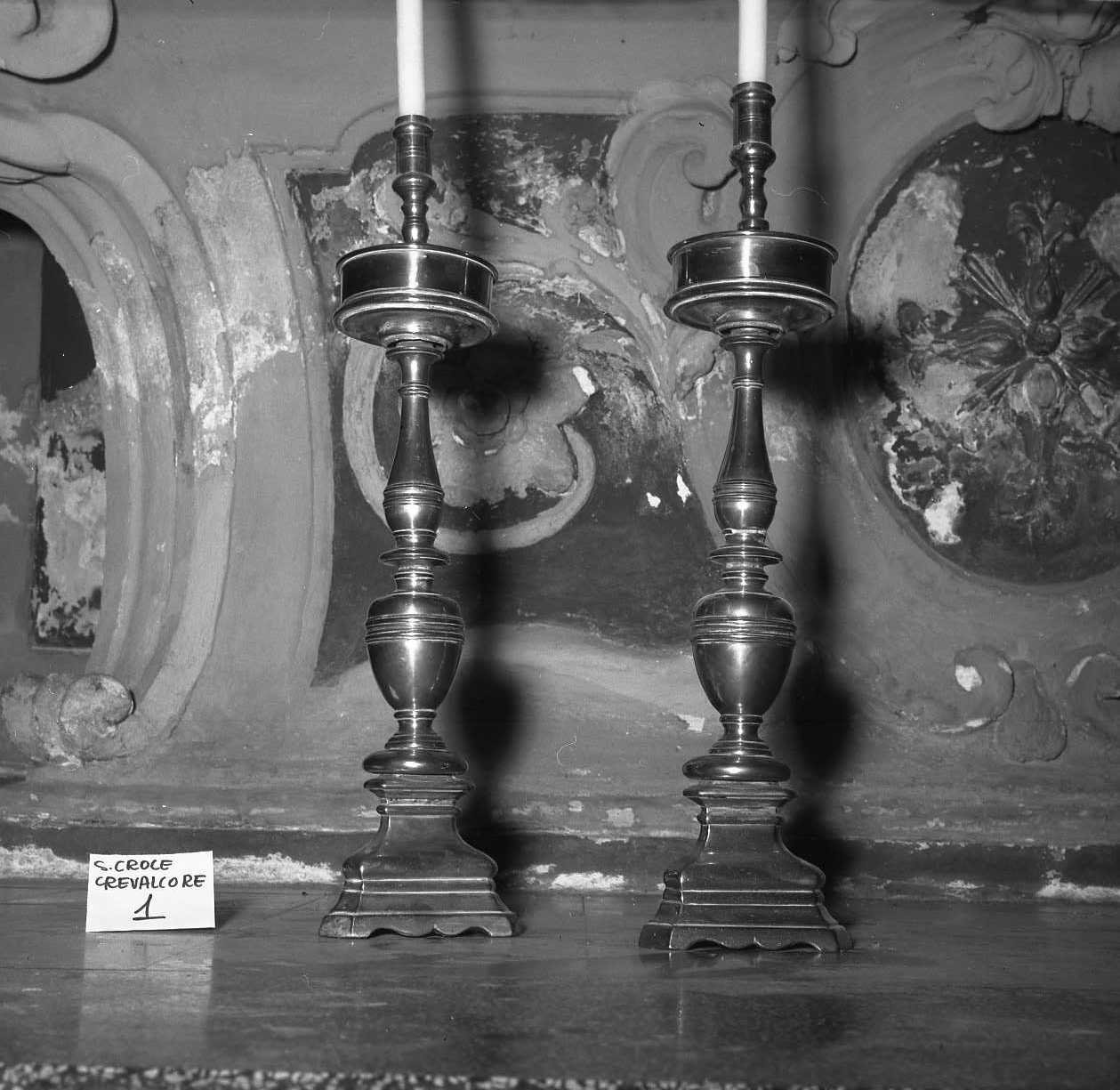 candeliere da chiesa, serie - bottega emiliana (sec. XVII)