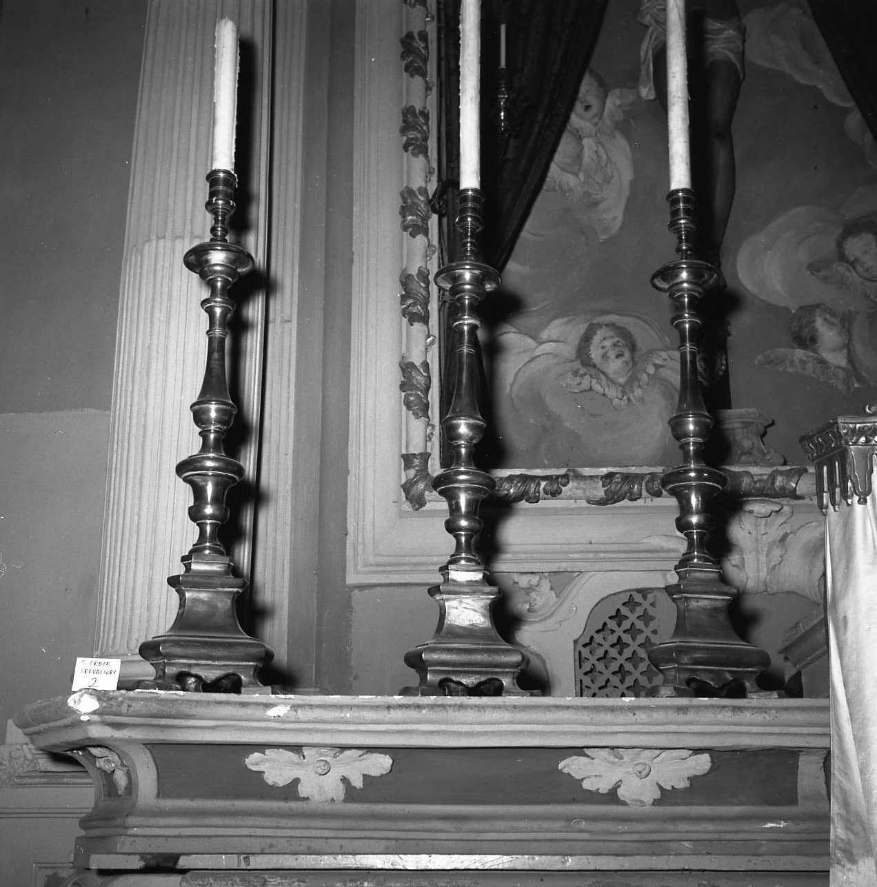 candeliere da chiesa, serie - bottega emiliana (sec. XIX)