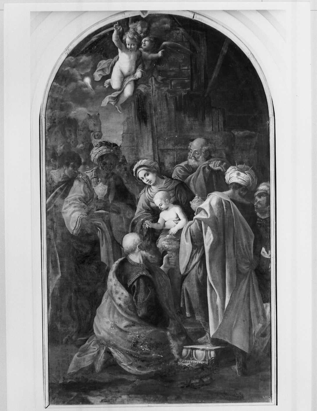Adorazione dei Magi (dipinto) di Righetti Mario (fine/inizio secc. XVI/ XVII)